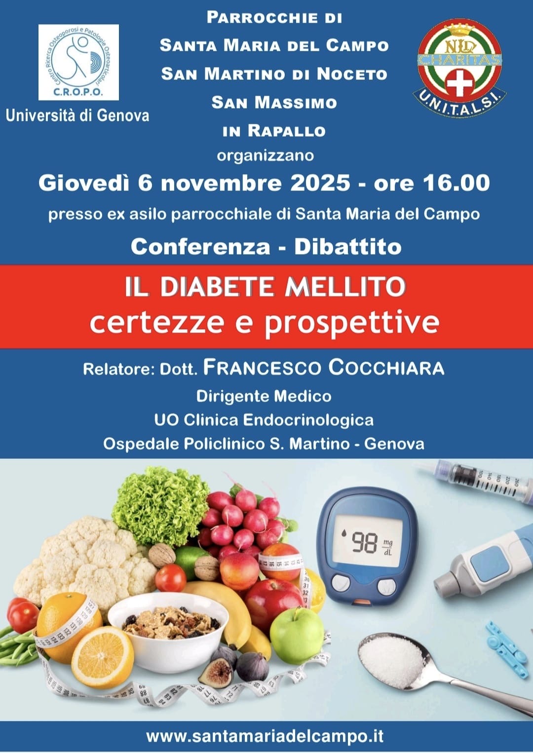 SS CHIAVARI: Conferenza-dibattito sul Diabete Mellito